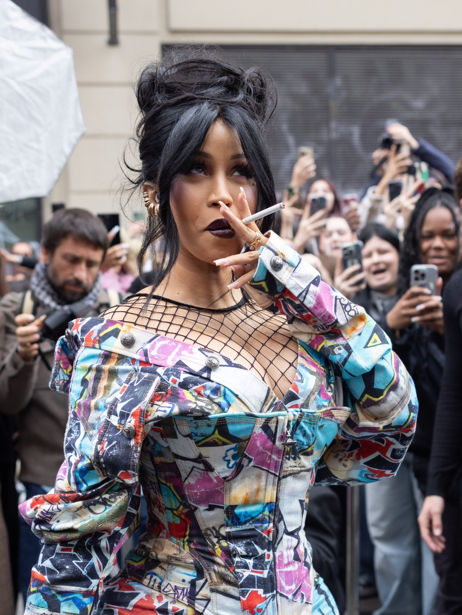 Cardi B's PFW SS25 beauty details