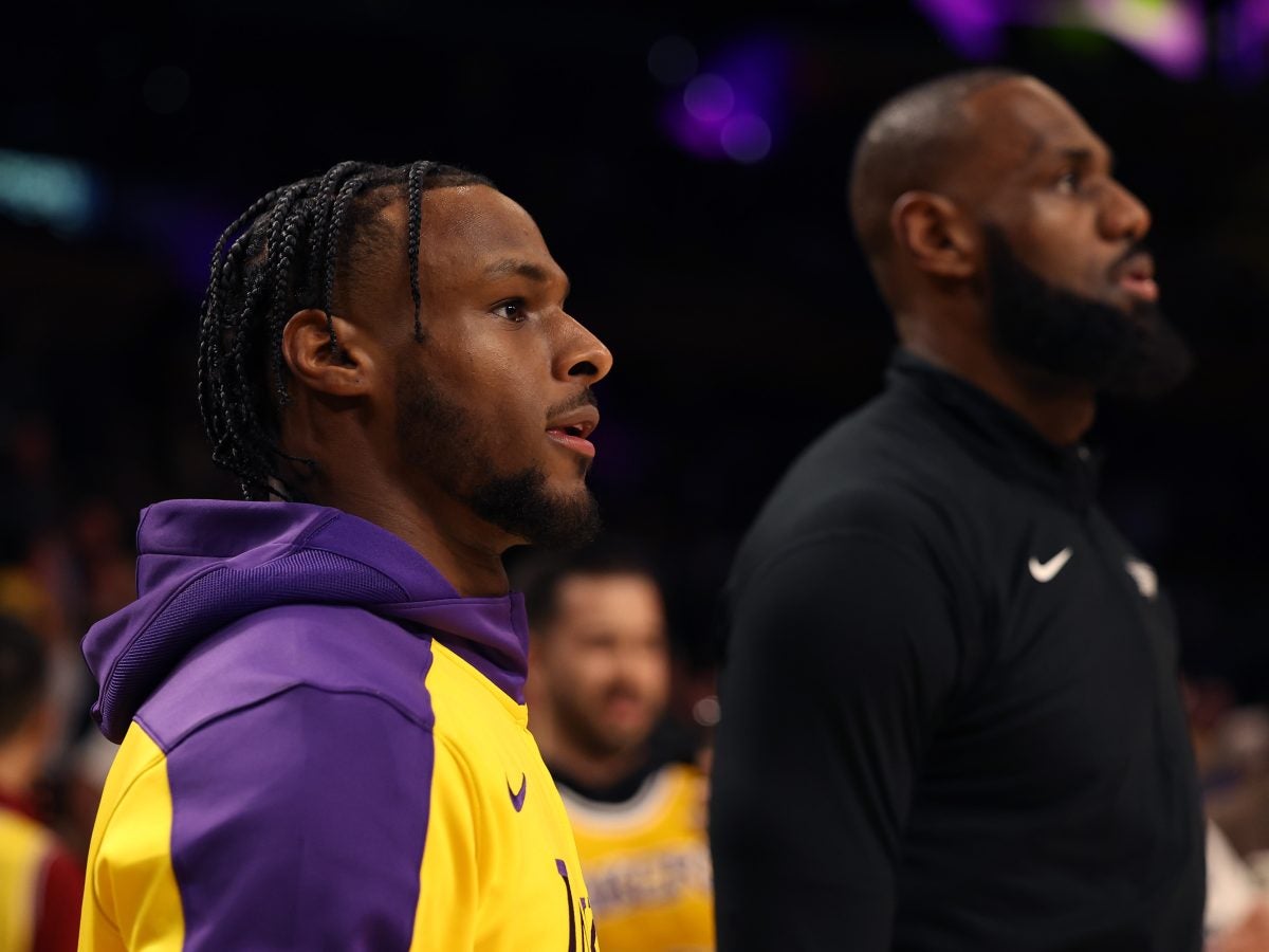 Sweet Photos Of LeBron And Bronny James Making NBA History As The First Father-Son Duo To Play Together