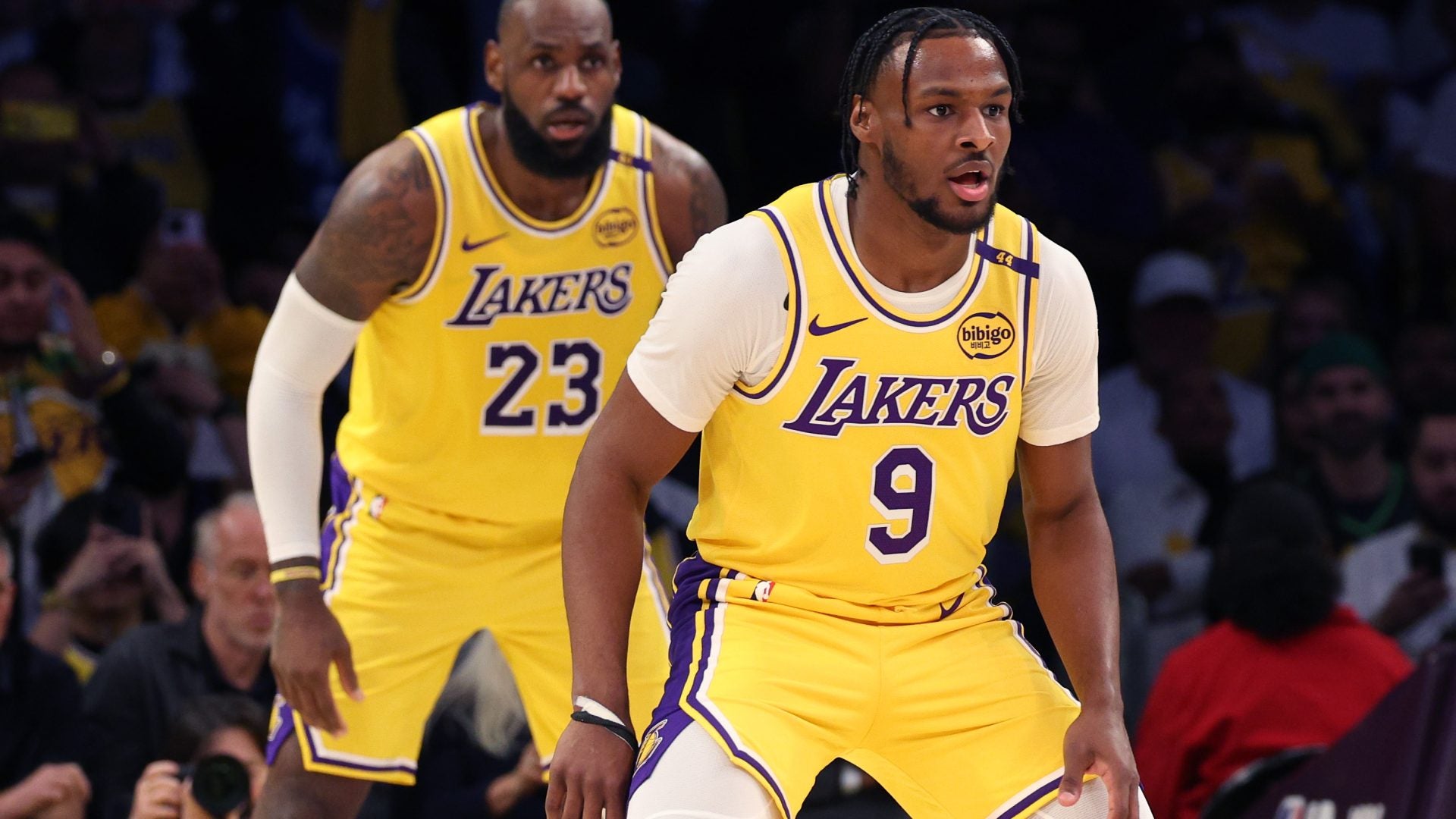 Sweet Photos Of LeBron And Bronny James Making NBA History As The First Father-Son Duo To Play Together