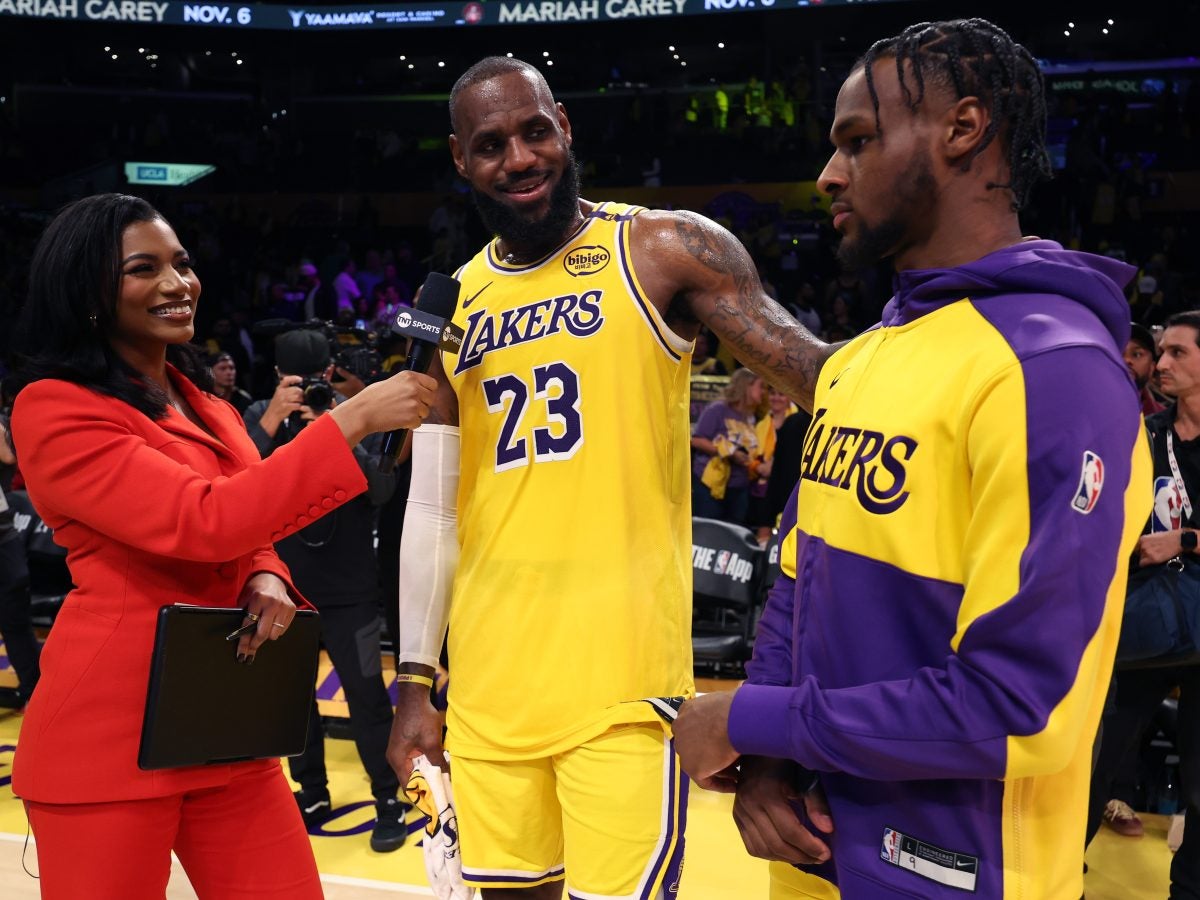 Sweet Photos Of LeBron And Bronny James Making NBA History As The First Father-Son Duo To Play Together