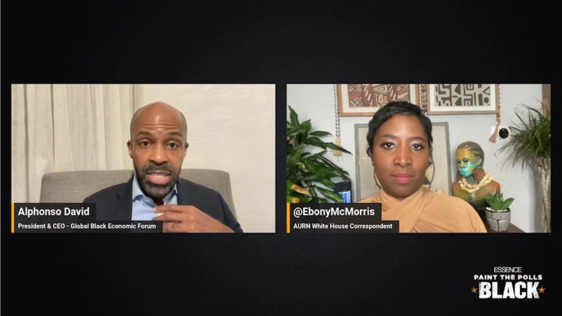 WATCH: Paint The Polls Black: Alphonso David And Ebony McMorris Discuss Battleground States & Election Protection