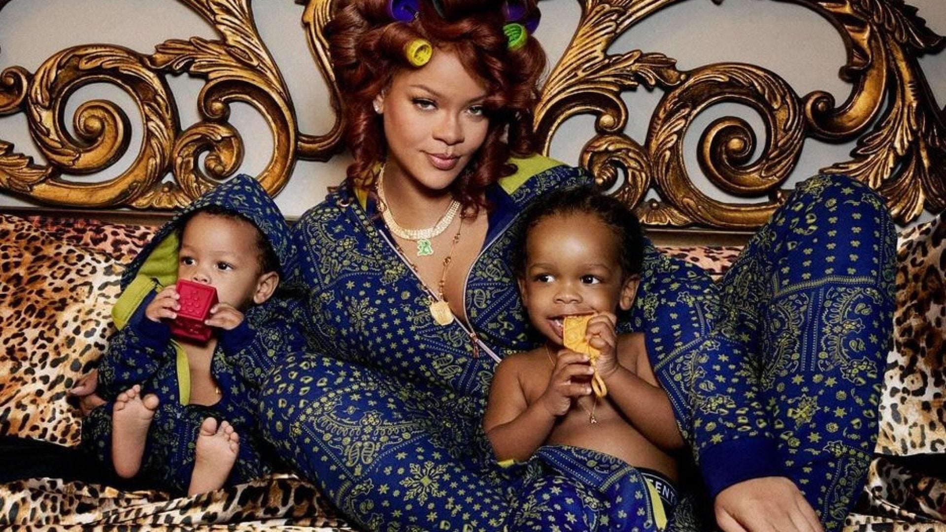 Rihanna And Her Sons Rock Matching Onesies Just In Time For The Holiday Season 