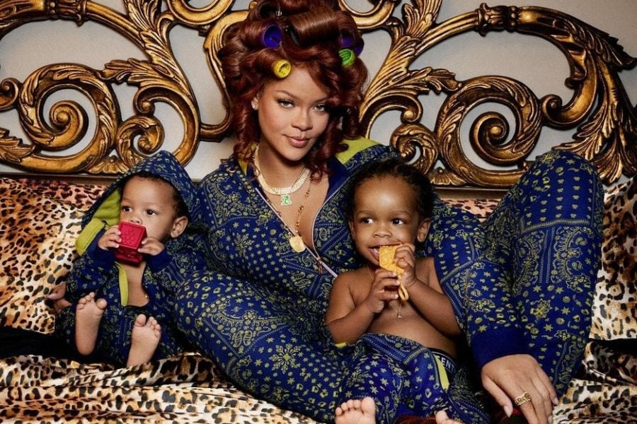 Rihanna And Her Sons Rock Matching Onesies Just In Time For The Holiday Season 