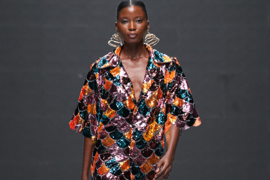 All The Trends At Lagos Fashion Week: Bubble Hems, Bold Metallics, And Kitschy Florals