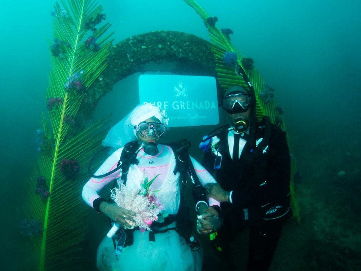 Bridal Bliss: Kim And Arthur Take Their Love Beneath The Waves In A Historic Underwater Wedding In Grenada