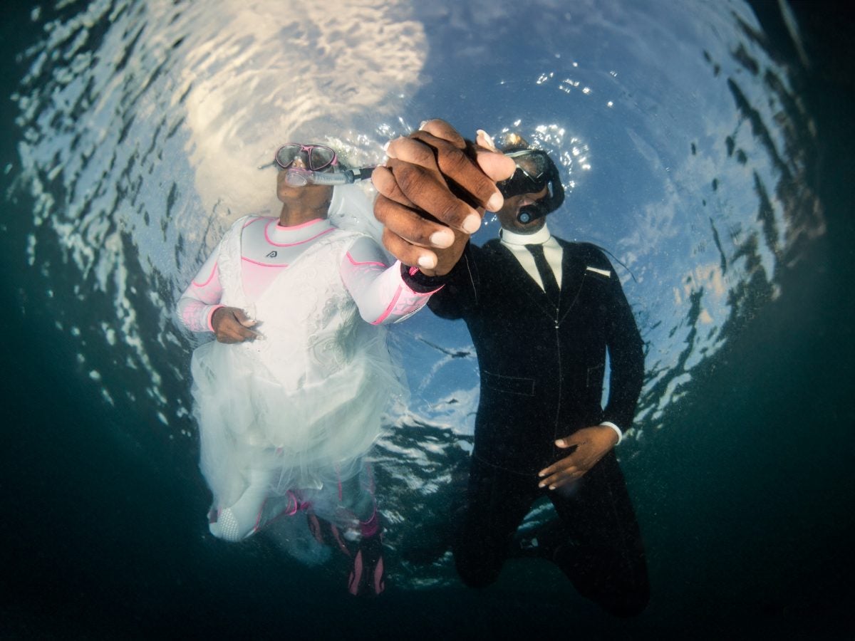 Bridal Bliss: Kim And Arthur Take Their Love Beneath The Waves In A Historic Underwater Wedding In Grenada