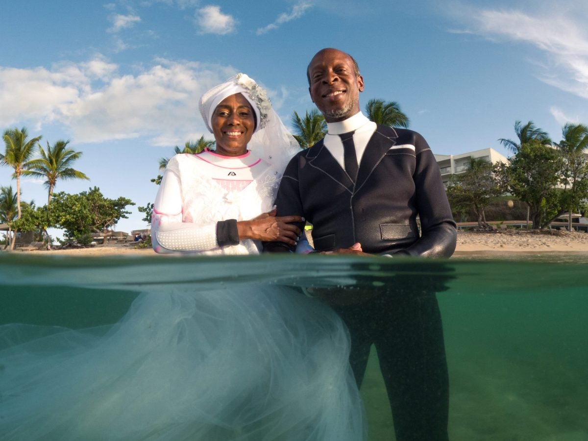 Bridal Bliss: Kim And Arthur Take Their Love Beneath The Waves In A Historic Underwater Wedding In Grenada