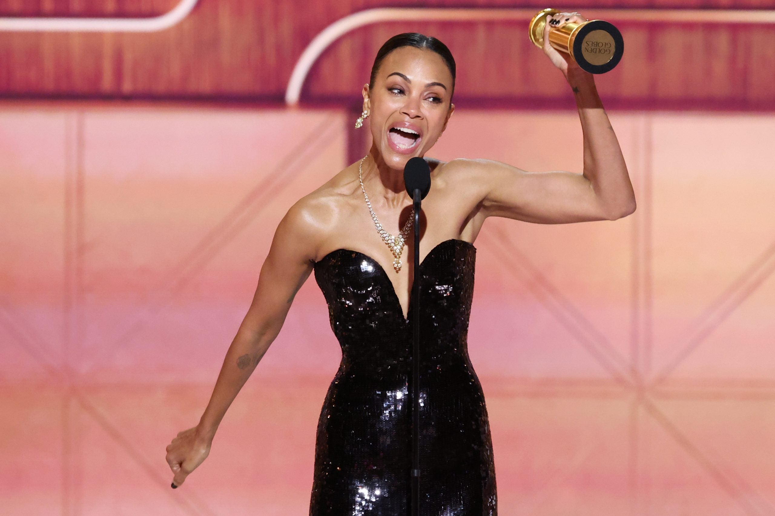 Zoe Saldaña And ‘Wicked’ Celebrate Wins At The 2025 Golden Globes